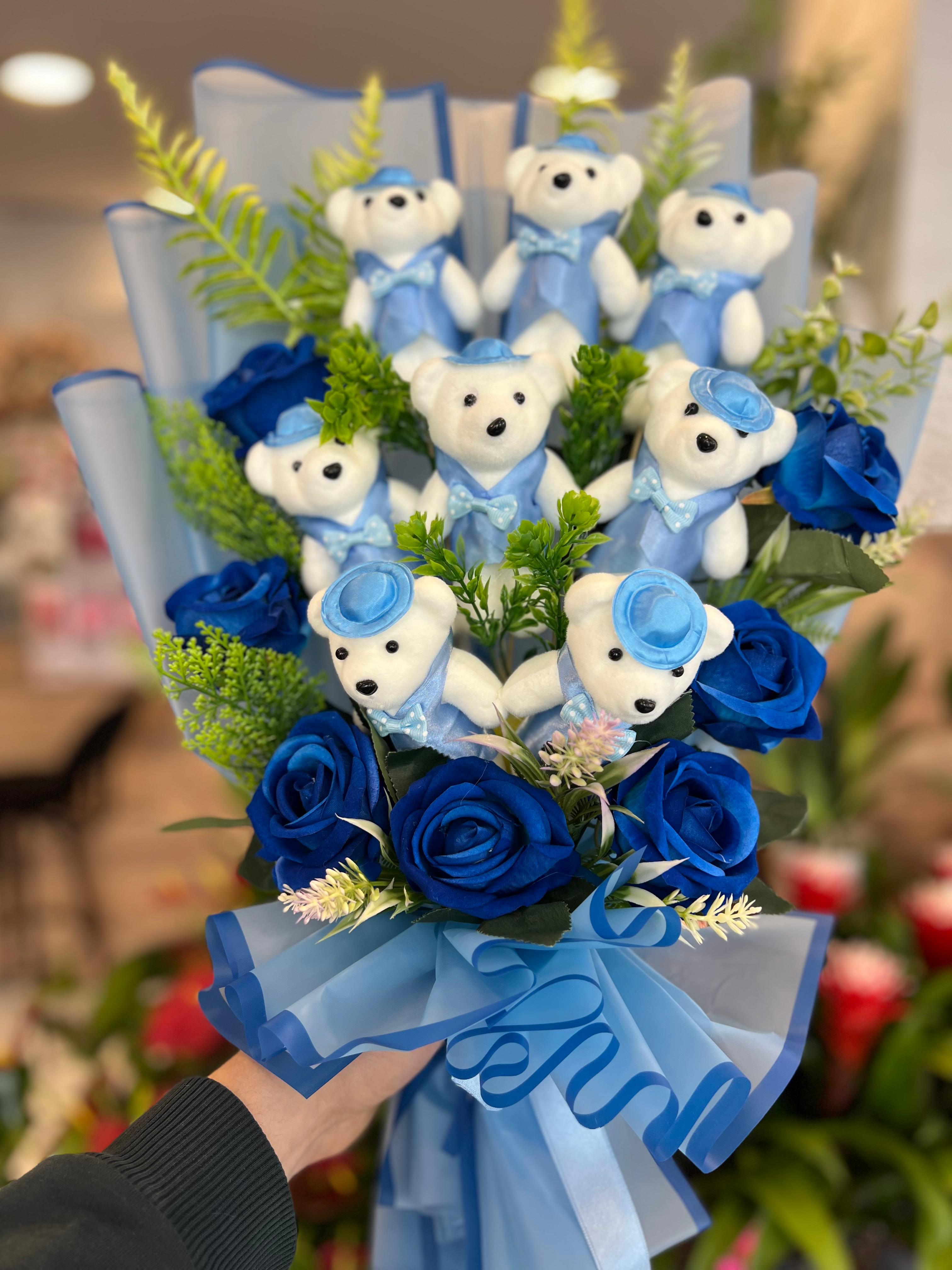 Mavi Ayıcıklı Buket