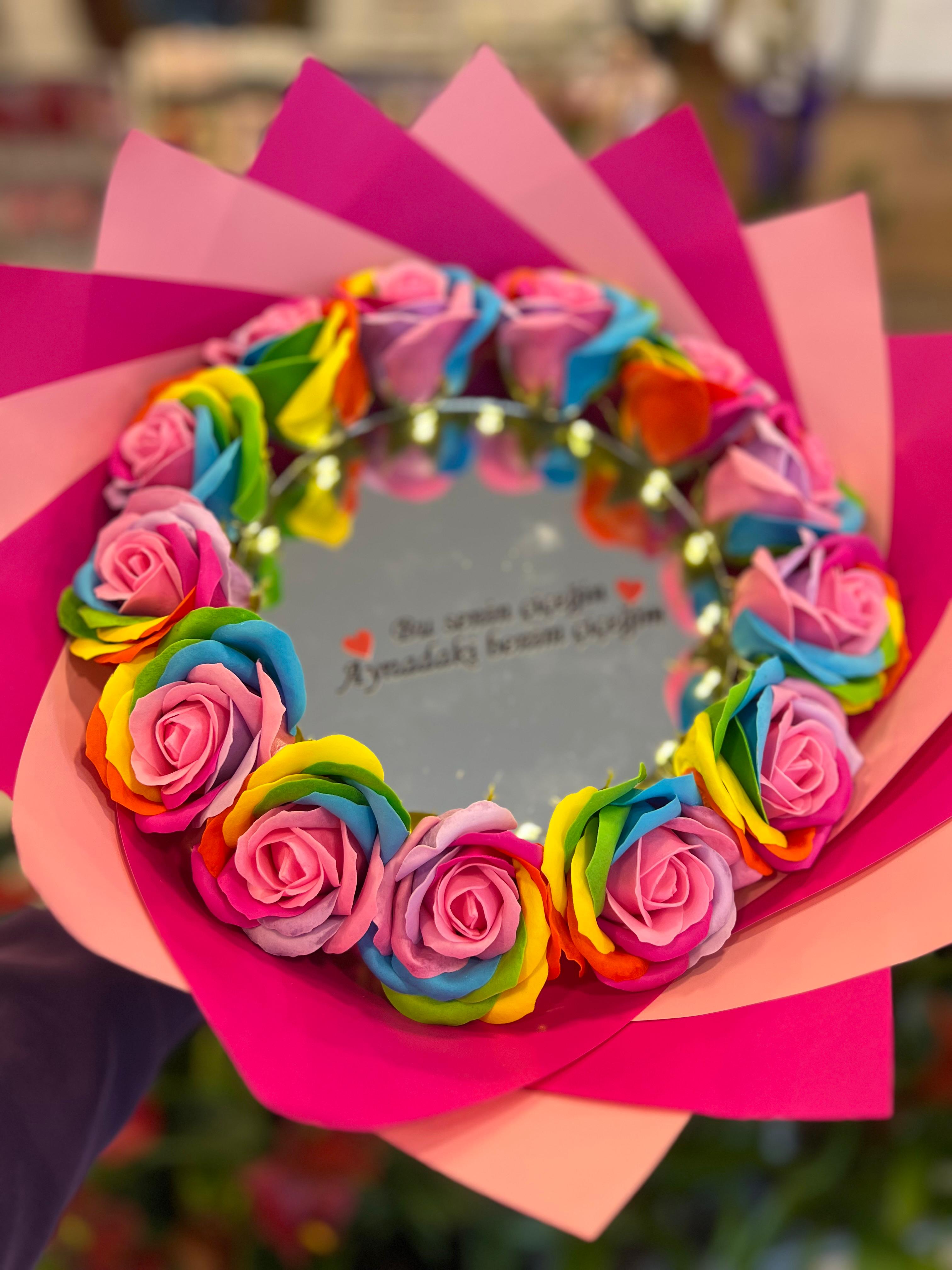 Kokulu Ledli Aynalı Sabun Gül