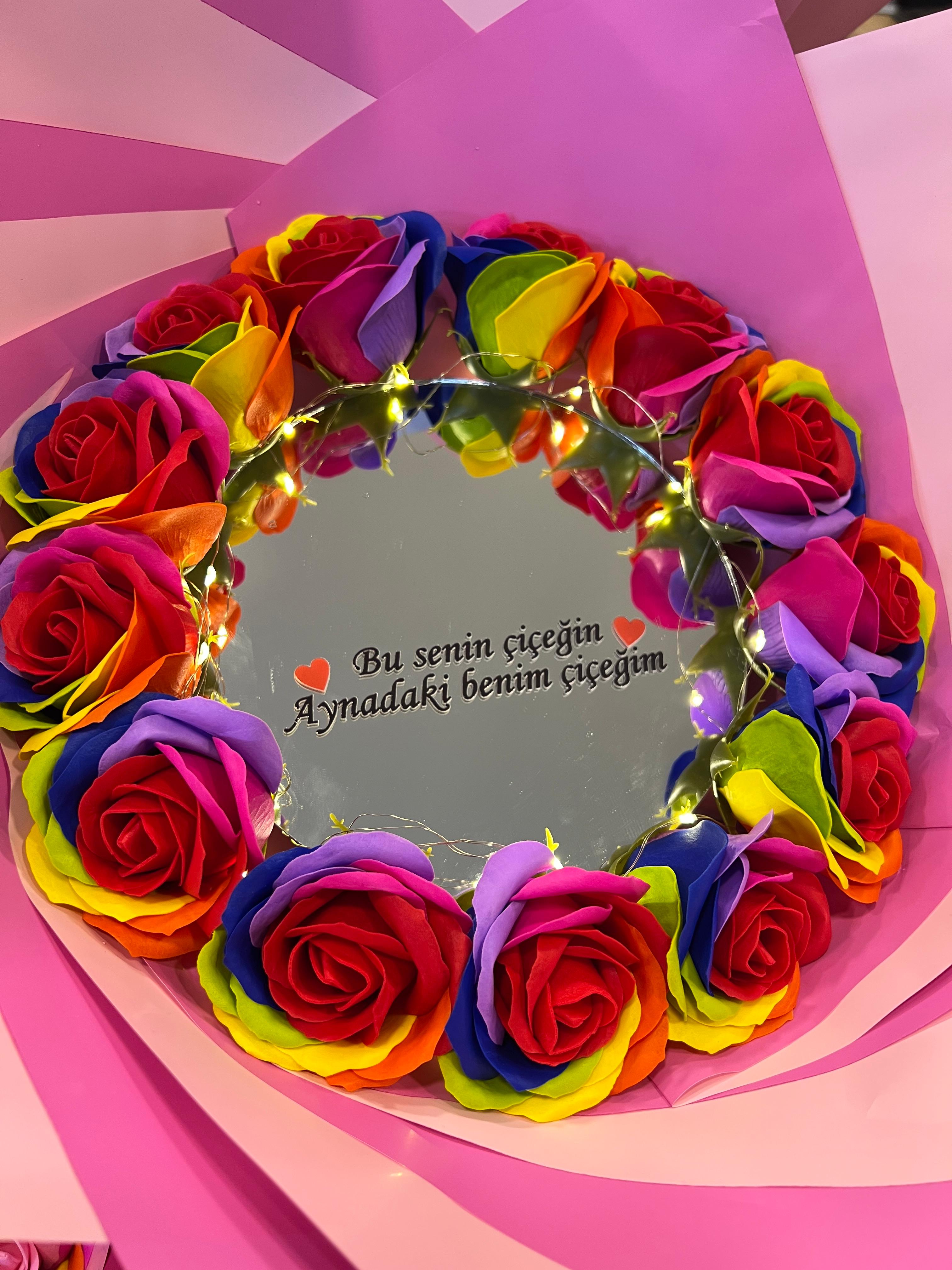 Kokulu Ledli Aynalı Sabun Gül