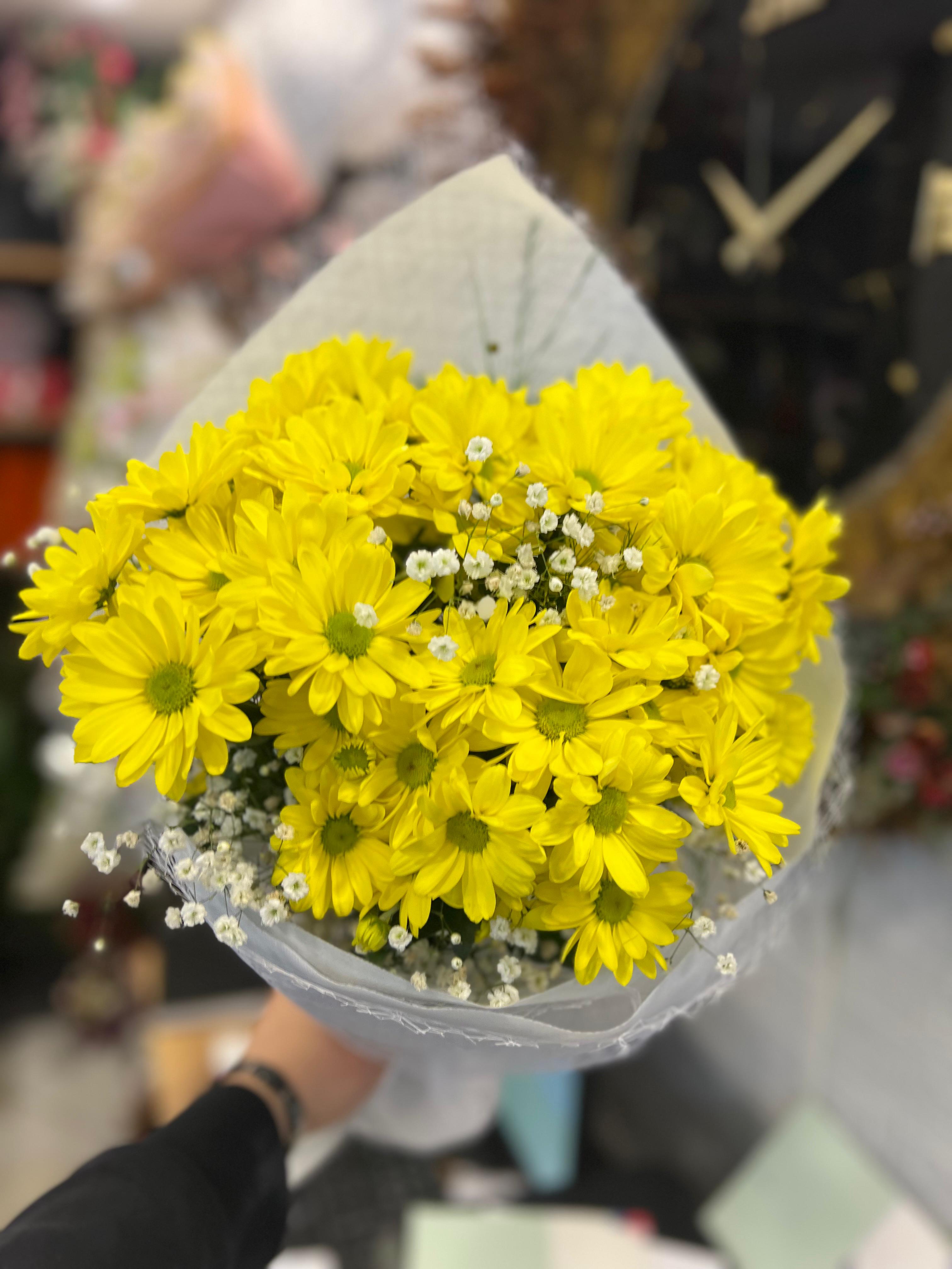 Canlı Sarı Papatya Buketi